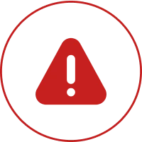 Red warning triangle with exclamation mark